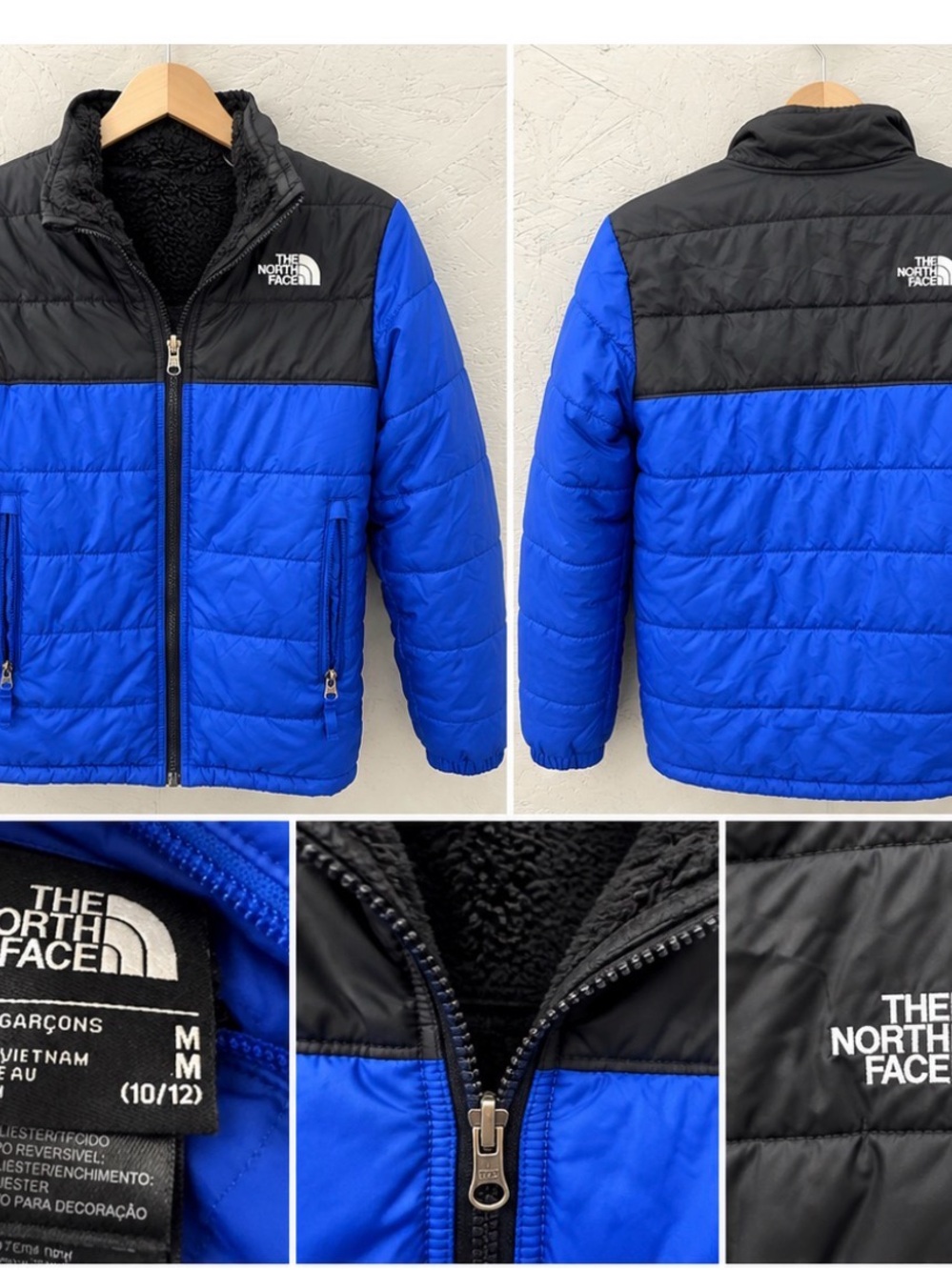 The North Face Boys Blue & Black Puffer Jacket Size M 10/12